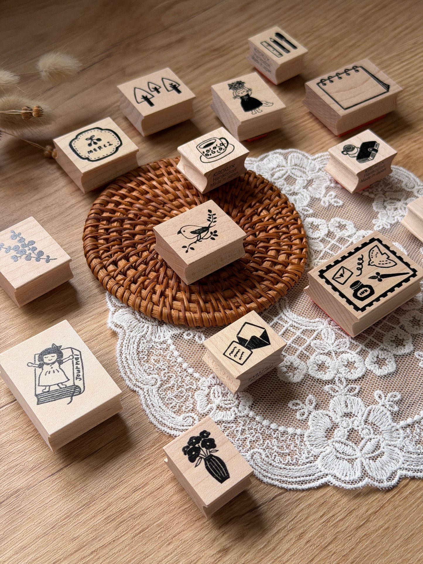 (NEW) Hankodori - Letter Set | Wooden Rubber Stamp