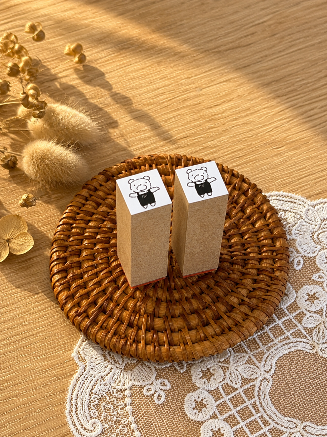 (NEW) Hankodori - Bear | Wooden Rubber Stamp