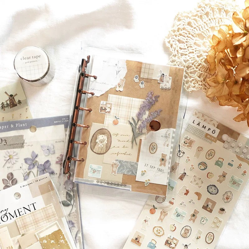 (NEW) LAMPO mini morning with a bear | Sticker Sheet