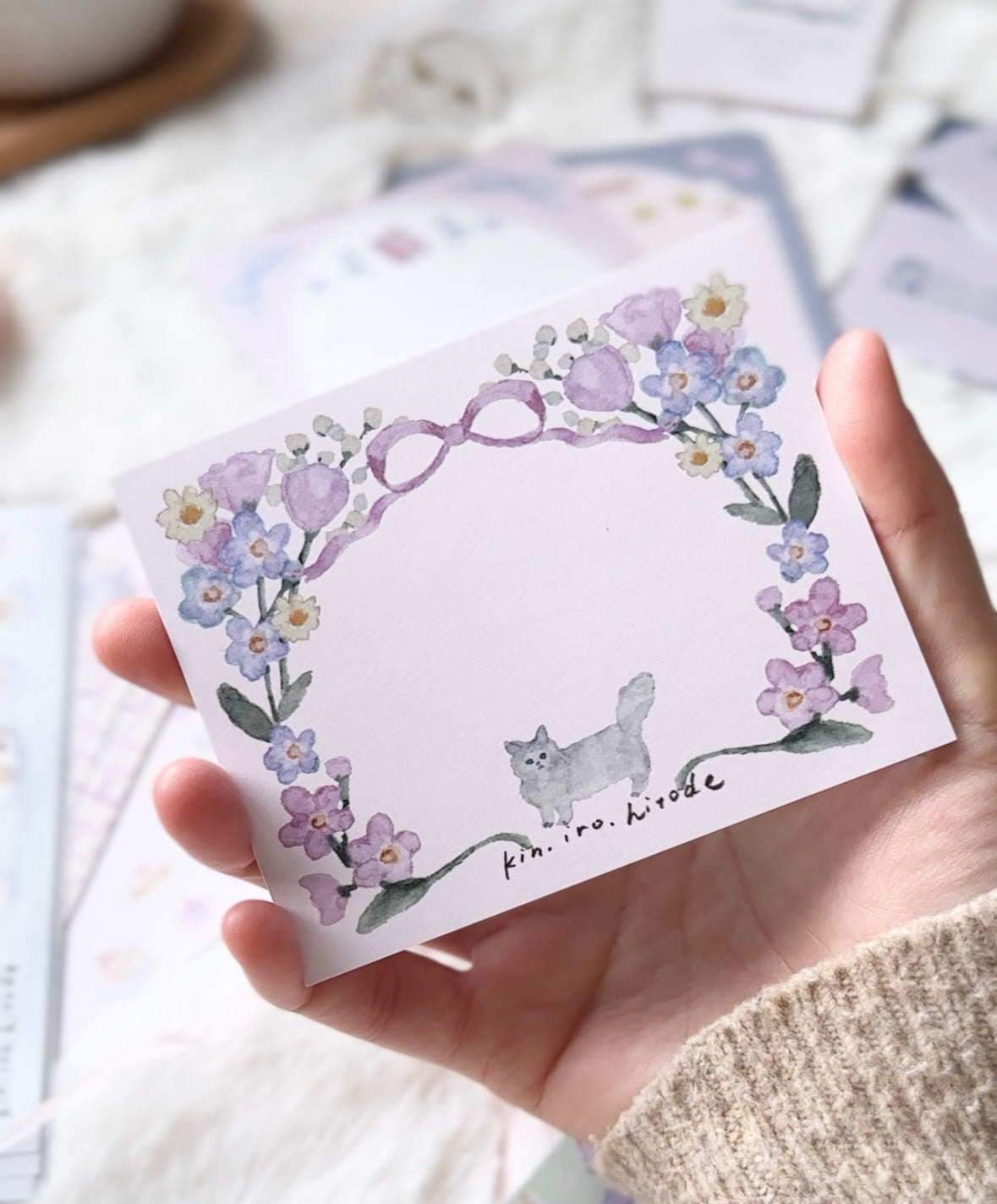 (NEW) Kin.Iro.Hitode - Cat and wreath | Notepad