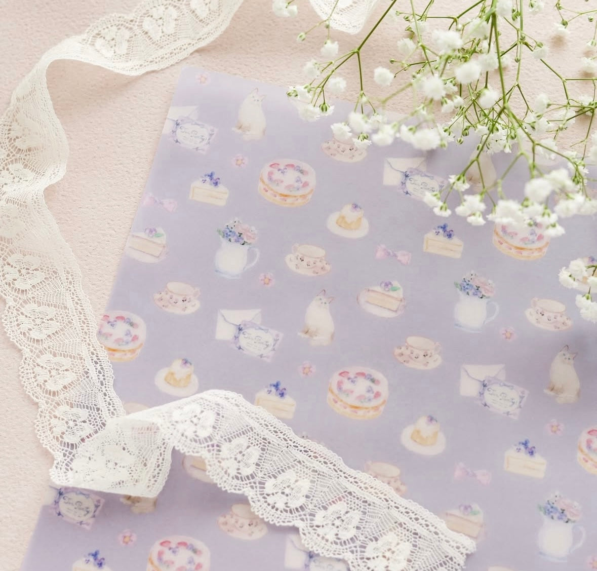 (NEW) Kin.Iro.Hitode Lavender Tea Room | A4 Vellum Paper