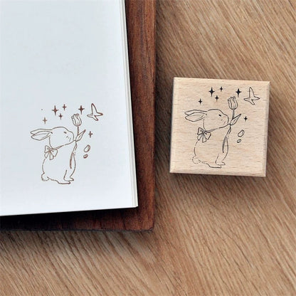 Rabbit Garden Series | Wooden Rubber Stamp (2 designs)