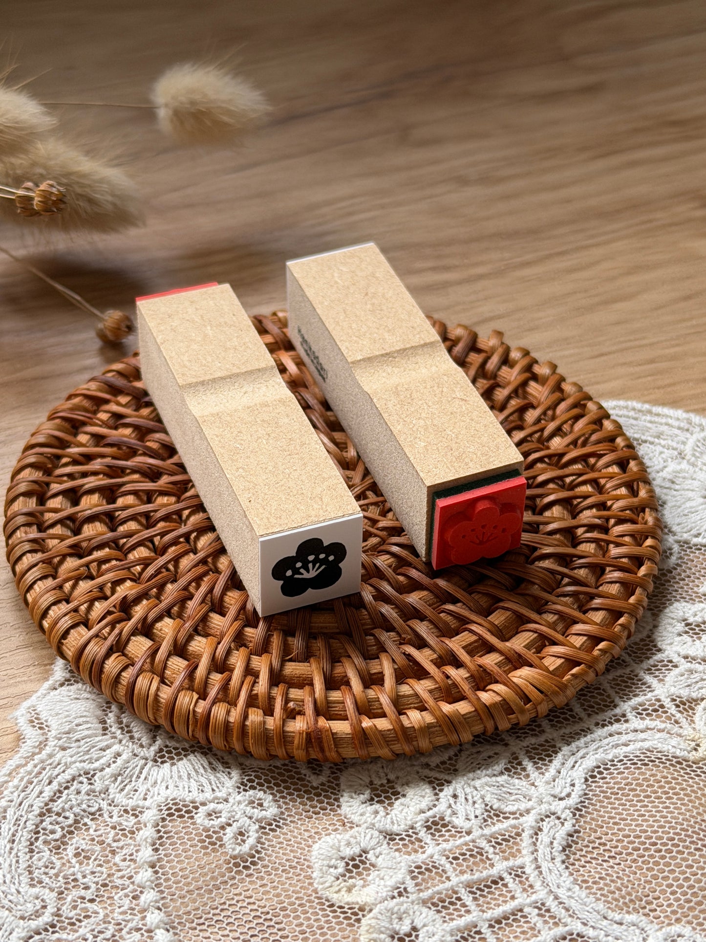 (NEW) Hankodori - New Year Plum Blossom | Wooden Rubber Stamp