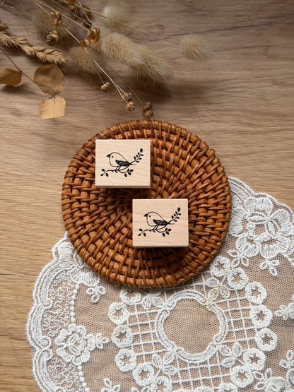 (NEW) Hankodori - Twig Bird | Wooden Rubber Stamp