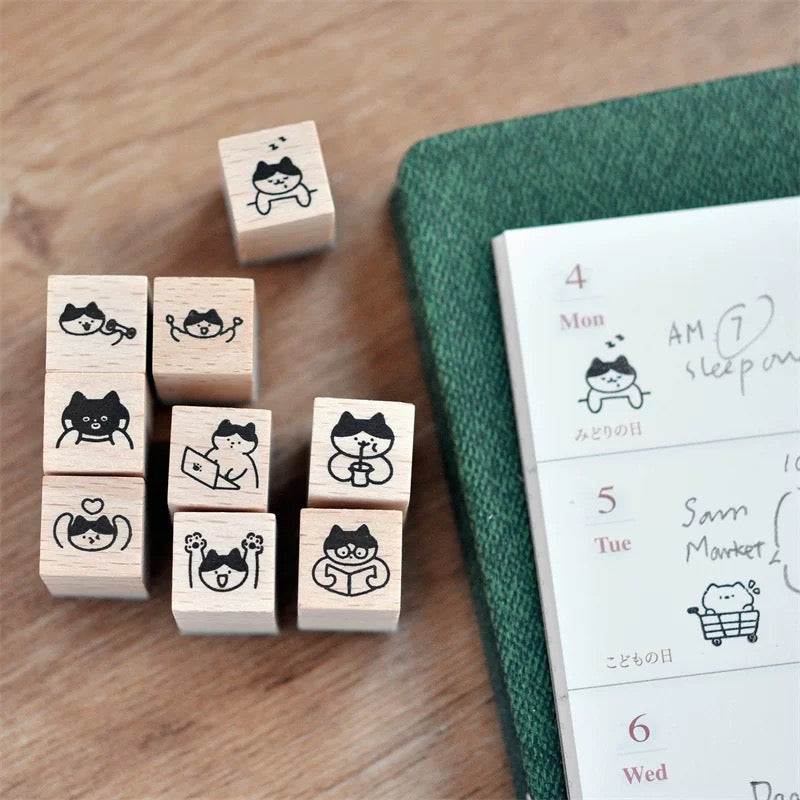 Mini Cat Series | Mini Wooden Rubber Stamp (10 designs)