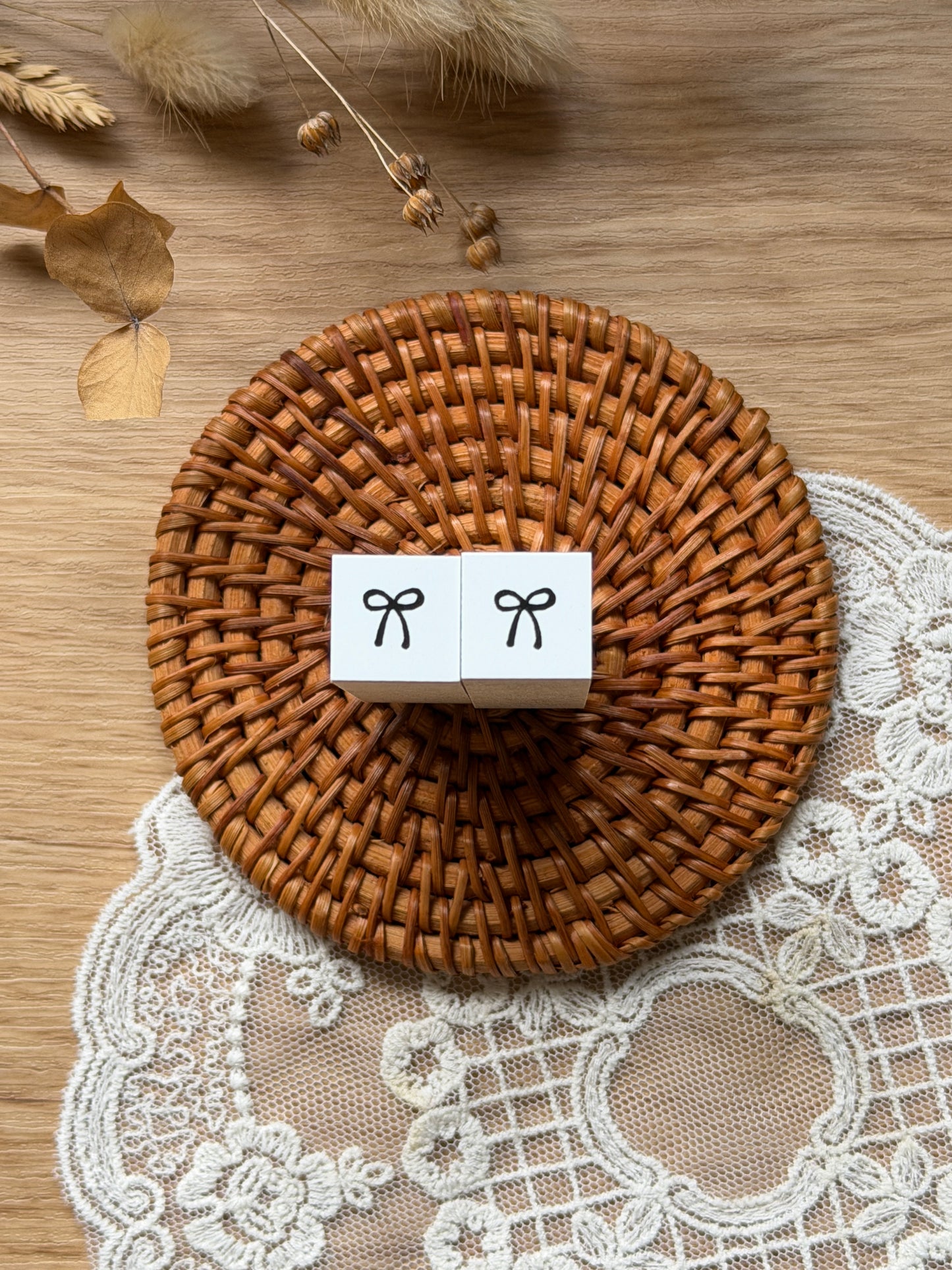 (NEW) Hankodori - Mini Ribbon | Wooden Rubber Stamp