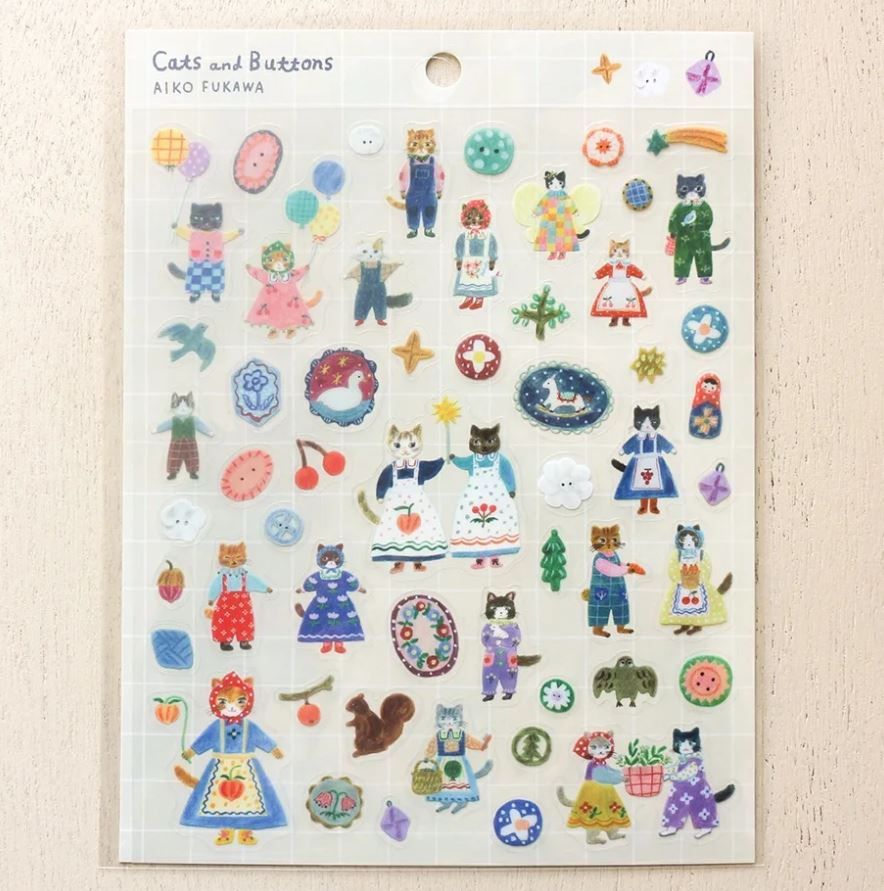 (RESTOCKED) Aiko Fukawa Cats and Buttons | Sticker