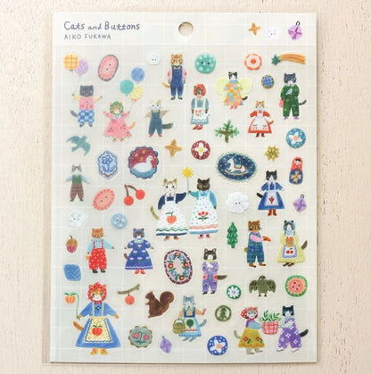 (RESTOCKED) Aiko Fukawa Cats and Buttons | Sticker