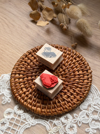 (NEW) Hankodori - Cafe Journaling | Wooden Rubber Stamp