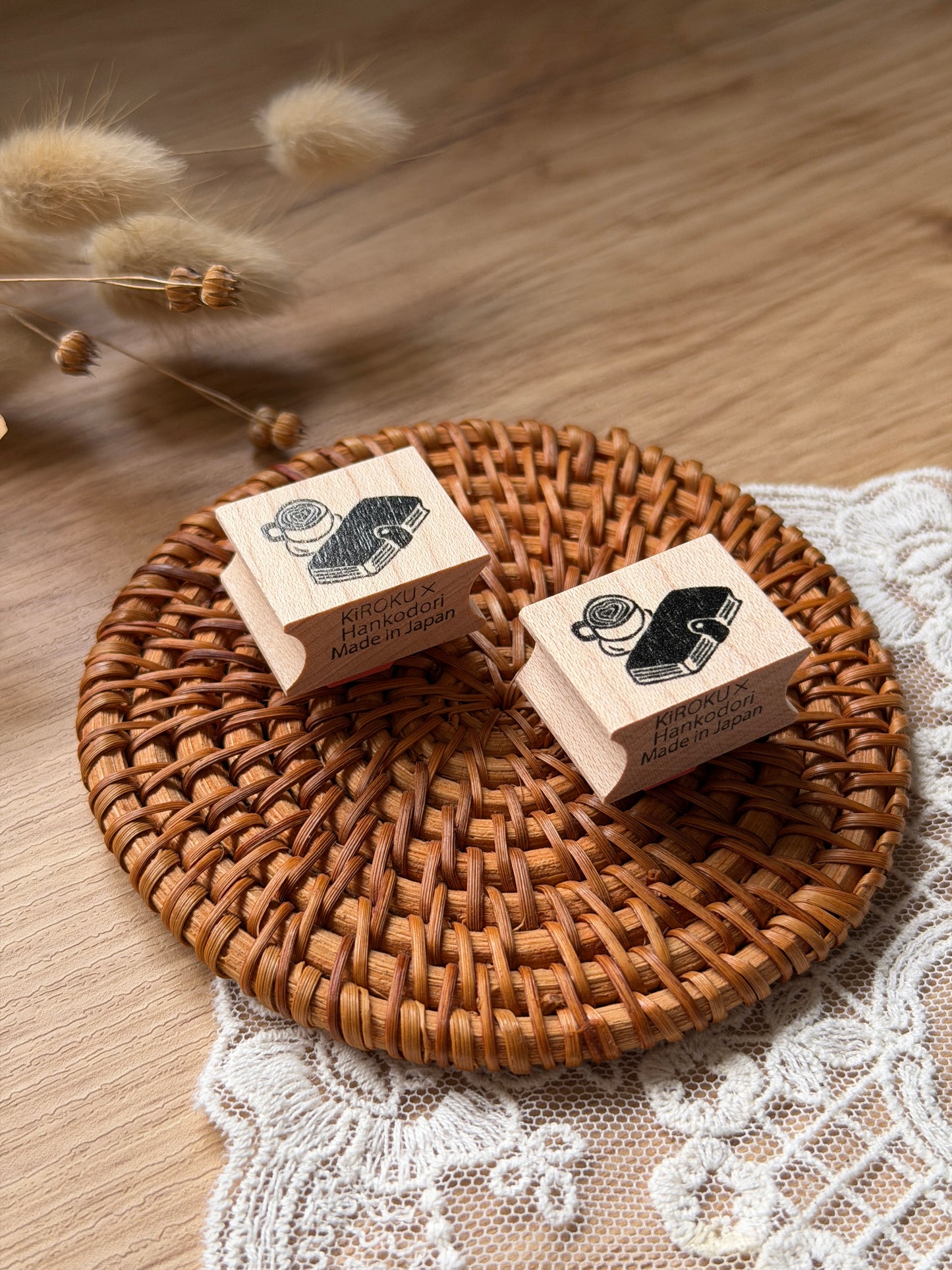 (NEW) Hankodori - Cafe Journaling | Wooden Rubber Stamp