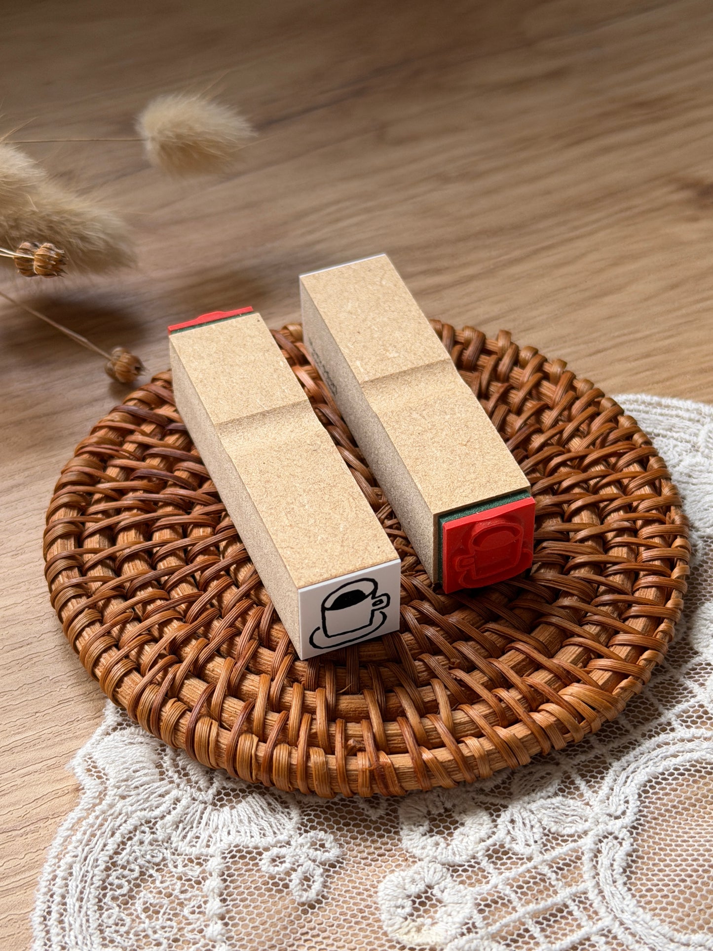 (NEW) Hankodori - Cup | Wooden Rubber Stamp