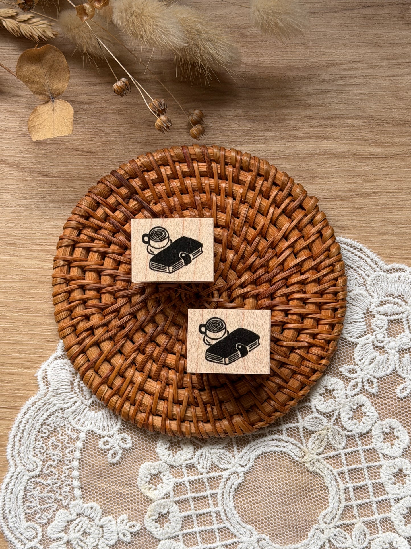 (NEW) Hankodori - Cafe Journaling | Wooden Rubber Stamp