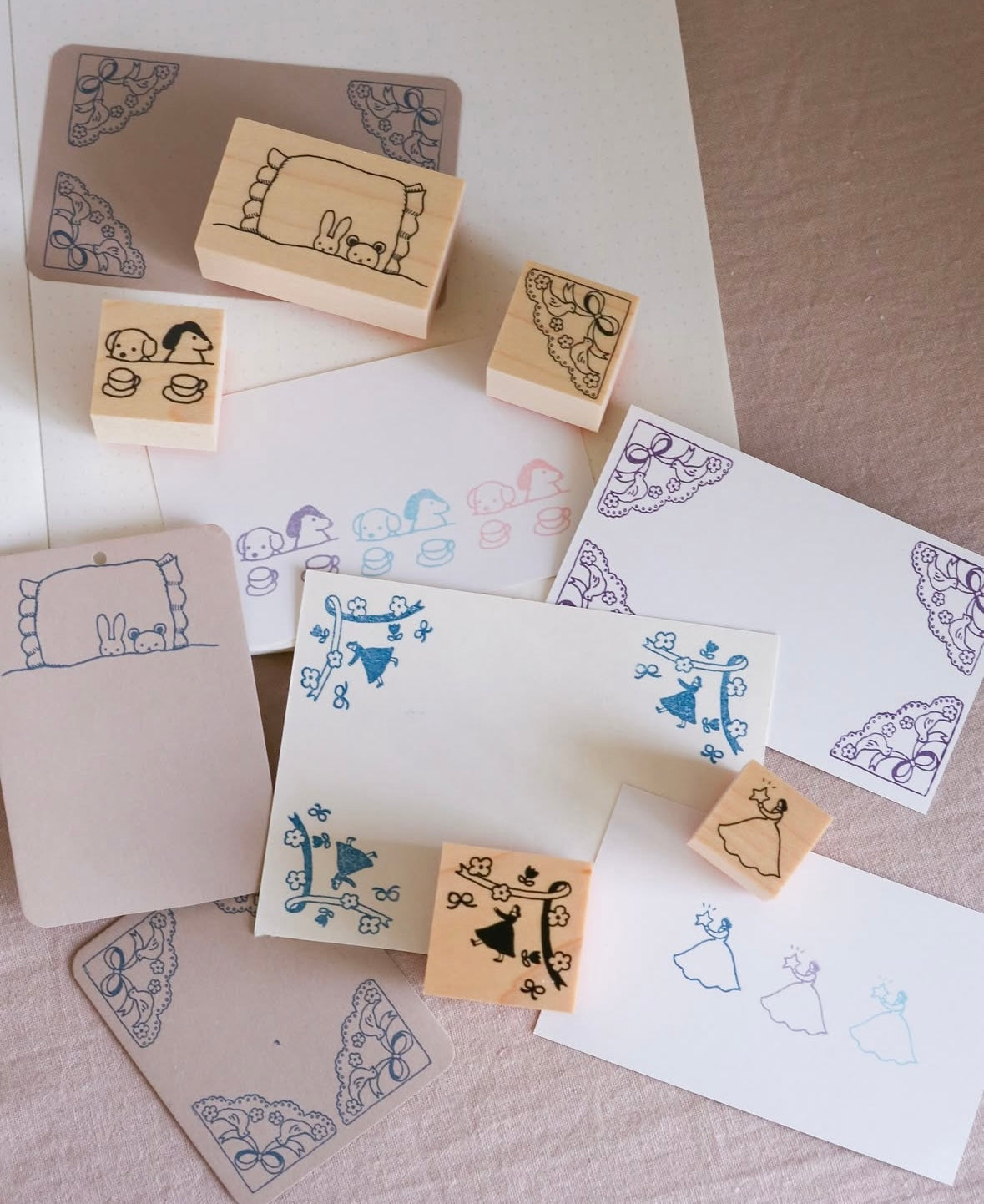 (NEW) Kin.Iro.Hitode Birds and Lace Corner | Rubber Stamp