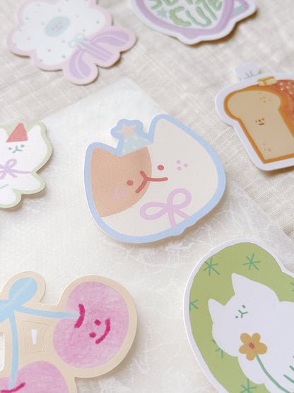 Cute cat stickers, stickers, Japan, pastel, kindle, bookish, hope and letters, nz, New Zealand, gift 