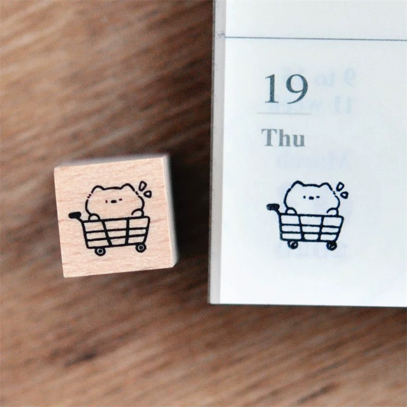 Mini Cat Series | Mini Wooden Rubber Stamp (10 designs)
