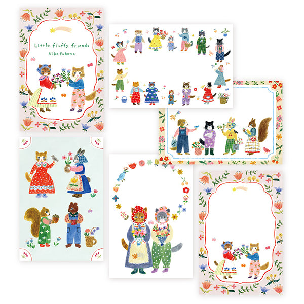 (RESTOCKED) Aiko Fukawa Little Fluffy Friends | Postcard Set