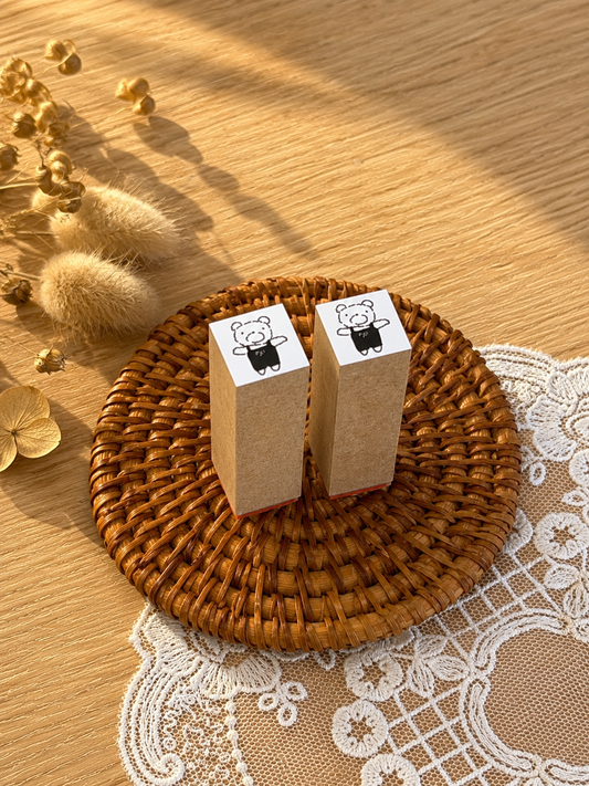 (NEW) Hankodori - Bear | Wooden Rubber Stamp