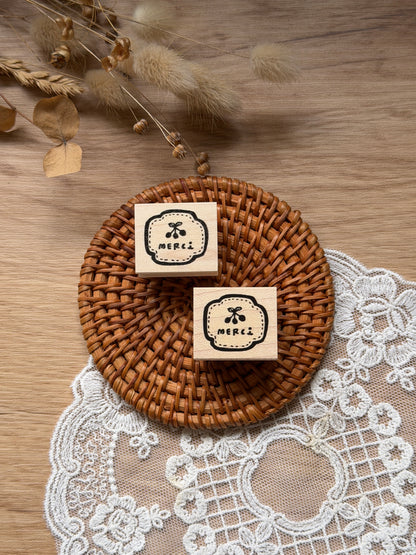 (NEW) Hankodori - Cherry Merci | Wooden Rubber Stamp