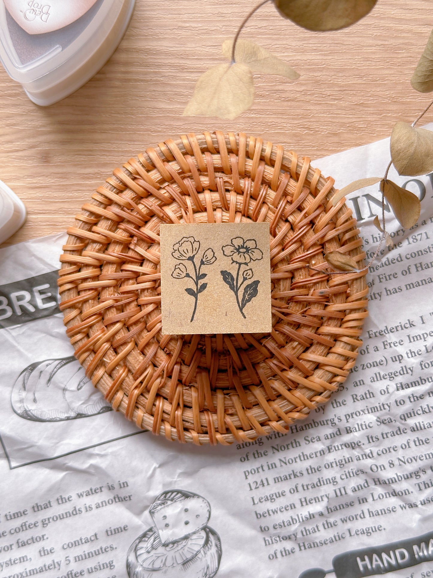 Wildflower | Wooden Rubber Stamp