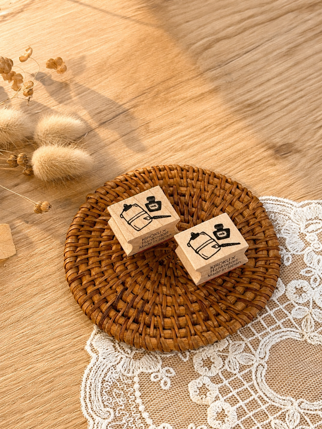 (NEW) Hankodori - Fountain Pen and Ink | Wooden Rubber Stamp
