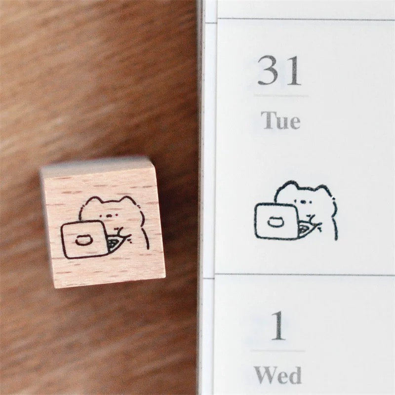 Mini Cat Series | Mini Wooden Rubber Stamp (10 designs)