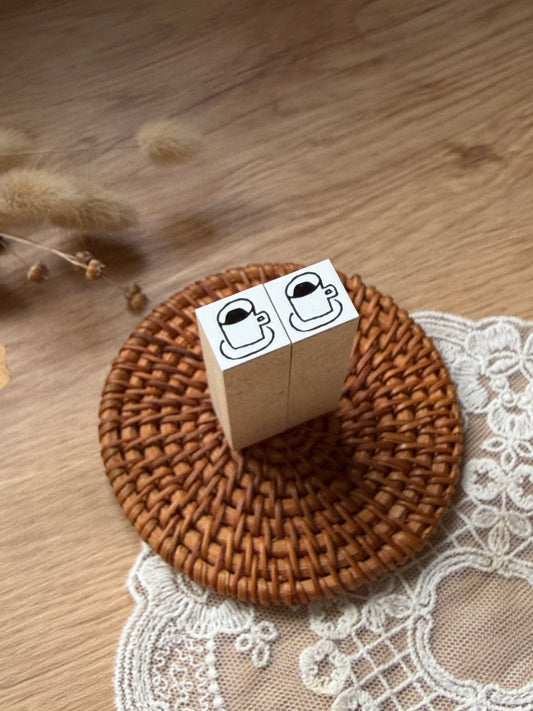 (NEW) Hankodori - Cup | Wooden Rubber Stamp