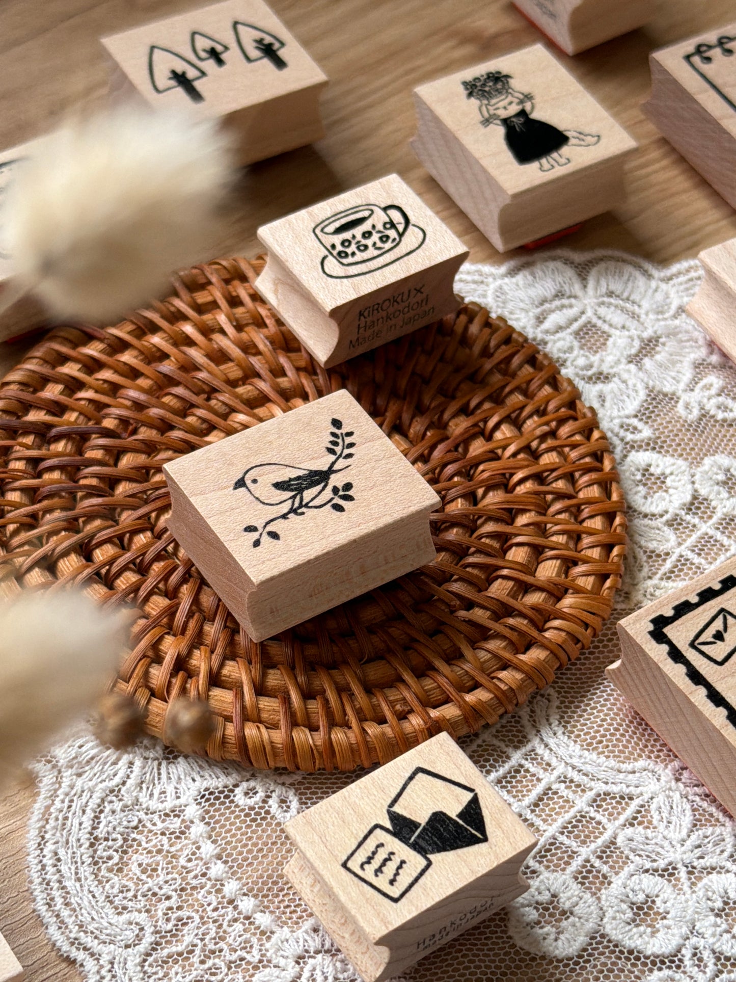(NEW) Hankodori - A Cuppa | Wooden Rubber Stamp