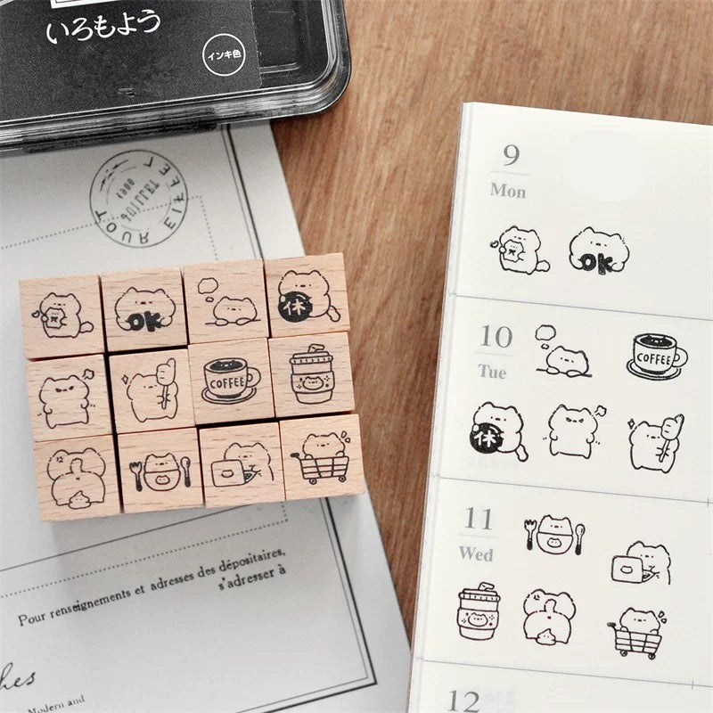 Mini Cat Series | Mini Wooden Rubber Stamp (10 designs)