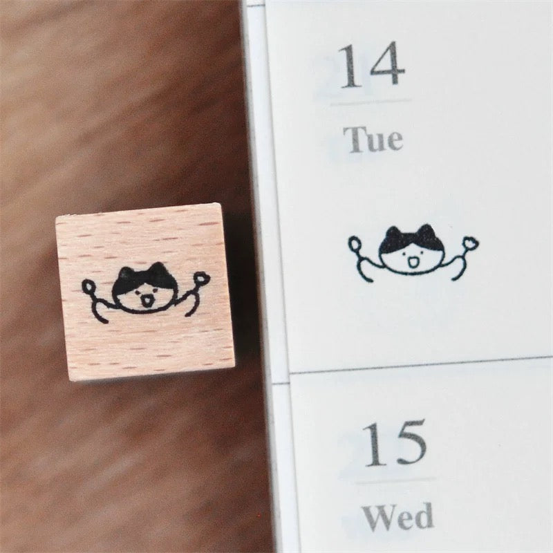 Mini Cat Series | Mini Wooden Rubber Stamp (10 designs)