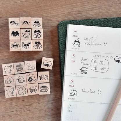 Mini Cat Series | Mini Wooden Rubber Stamp (10 designs)