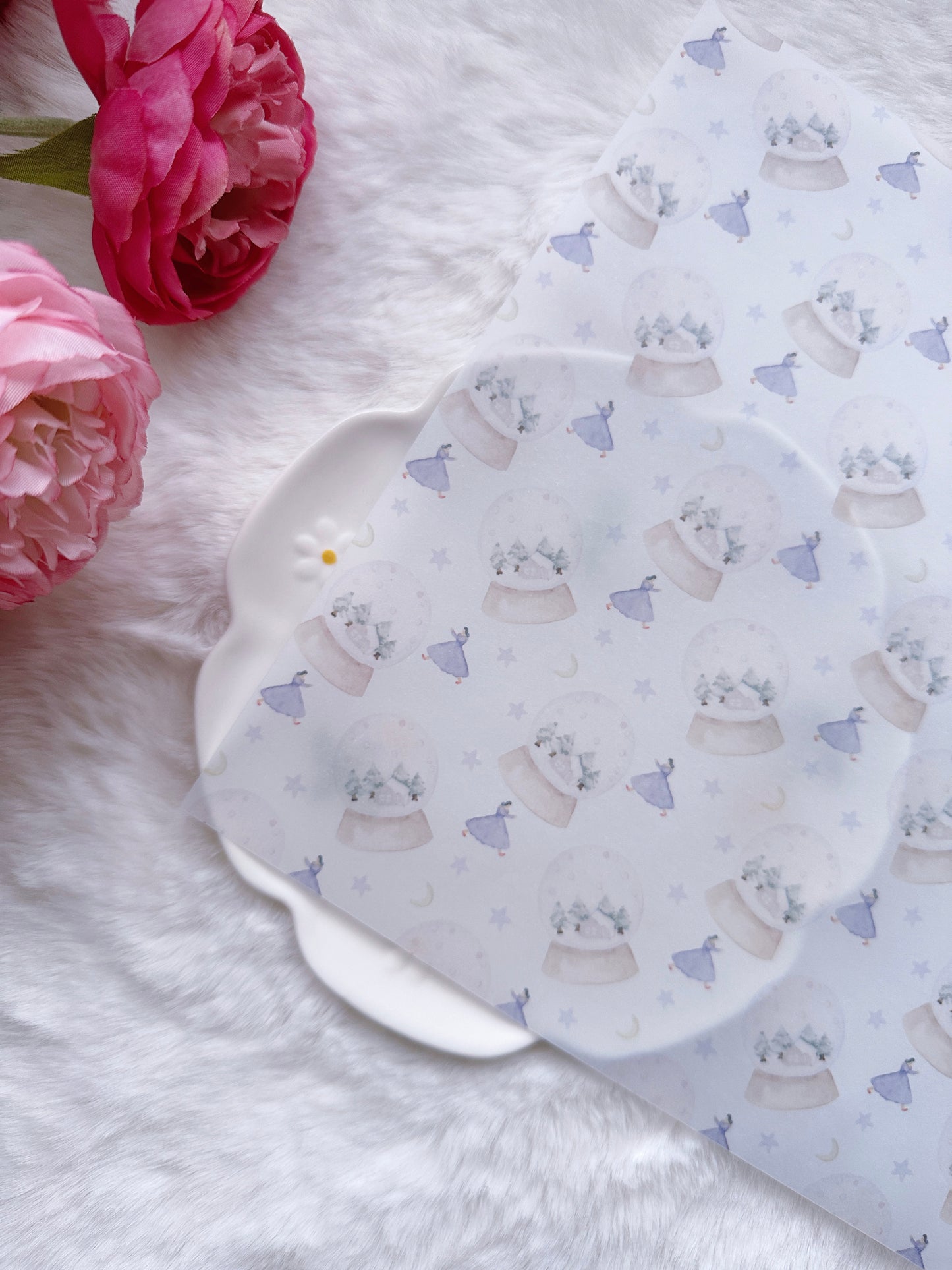 cute, pastel, vellum paper, tissue paper, japan, nz, tea time, purple, pink, kin iro hidote, snow