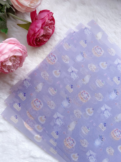 (NEW) Kin.Iro.Hitode Lavender Tea Room | A4 Vellum Paper