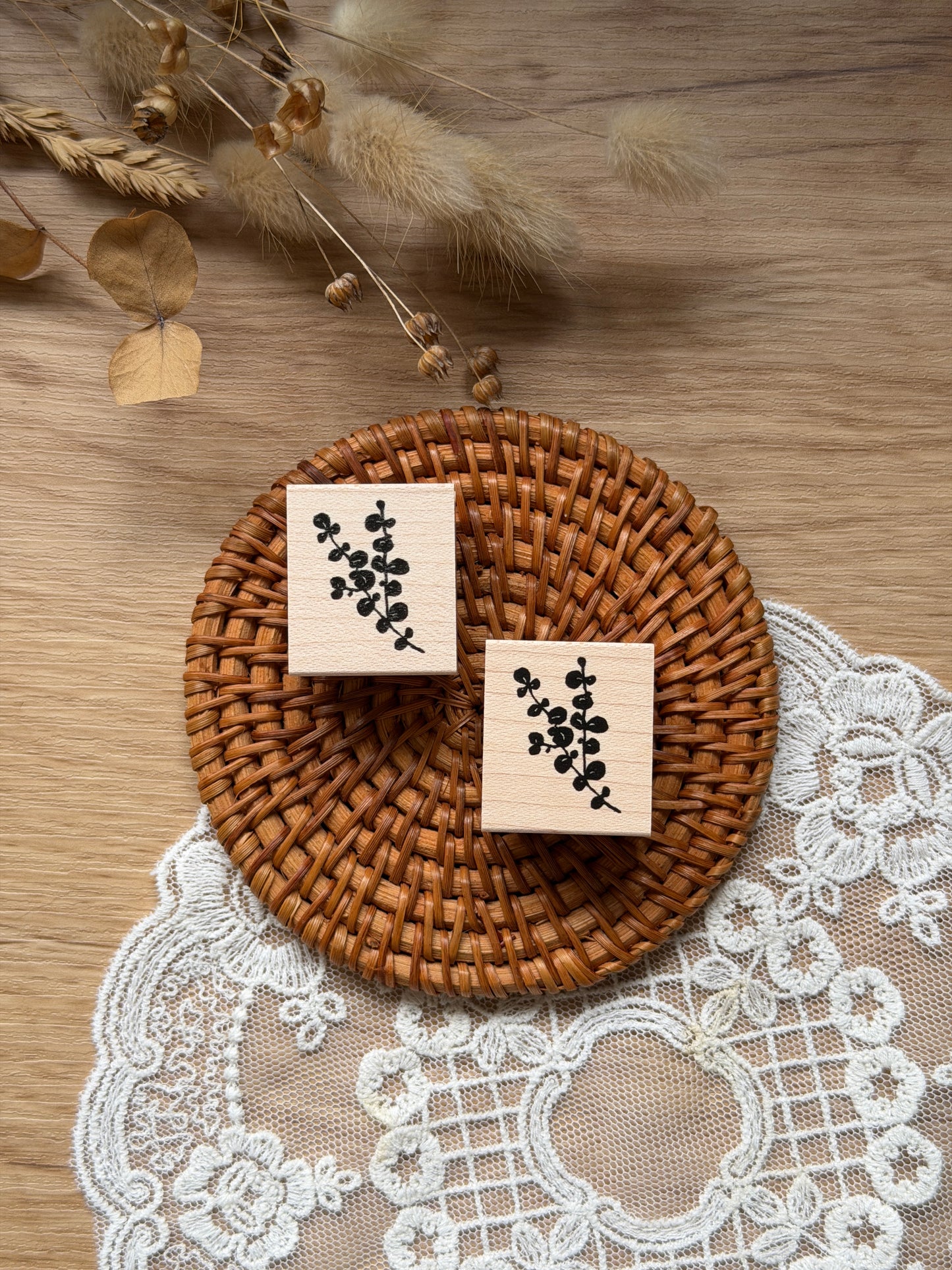 (NEW) Hankodori - Eucalyptus | Wooden Rubber Stamp