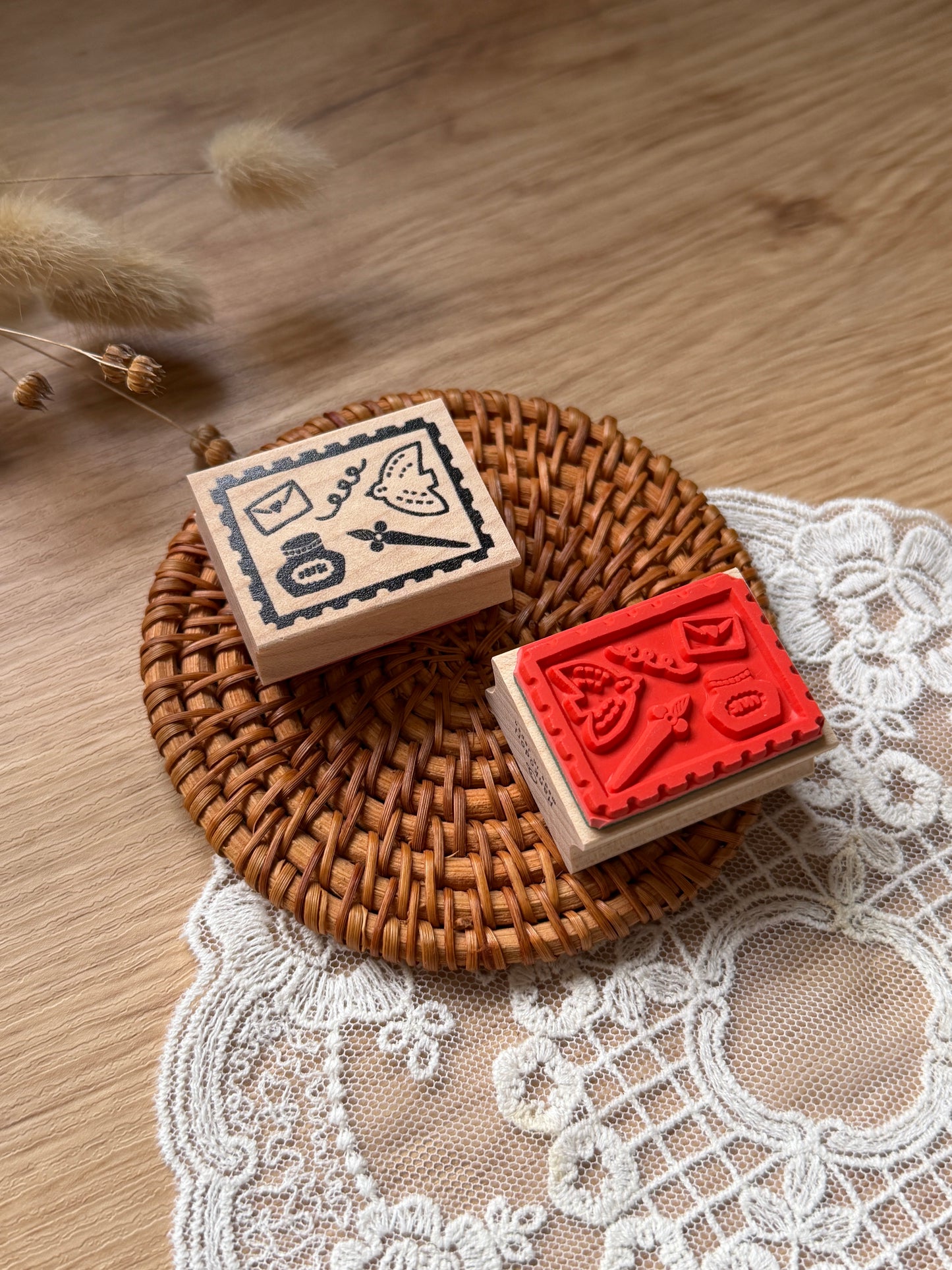 (NEW) Hankodori - Mail Day | Wooden Rubber Stamp