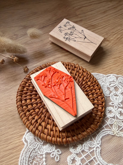 (NEW) Hankodori - Baby's Breathe Flower | Wooden Rubber Stamp