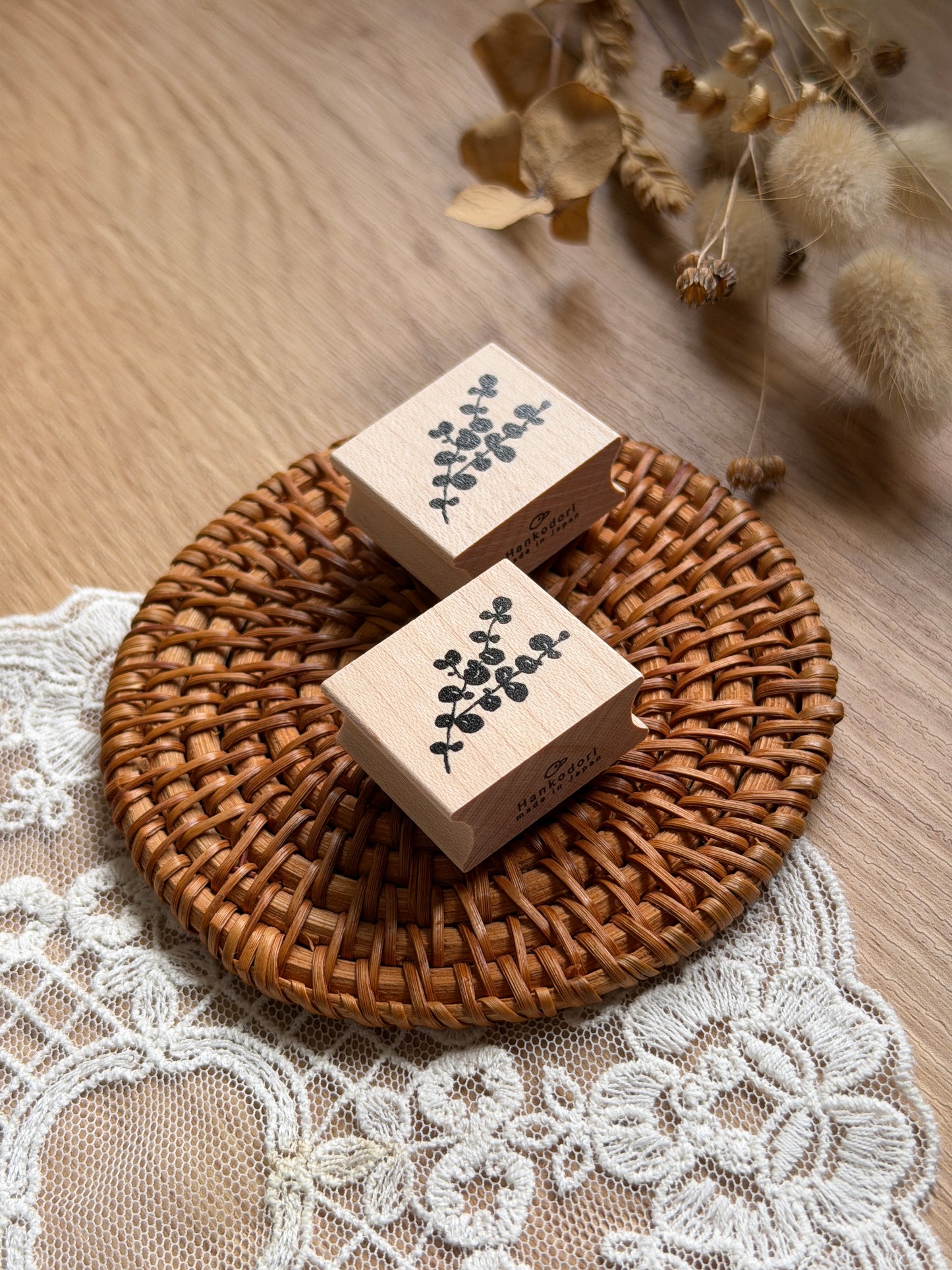 (NEW) Hankodori - Eucalyptus | Wooden Rubber Stamp