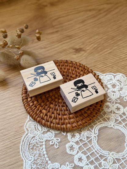 Hankodori - Let's write a letter (Large) | Wooden Rubber Stamp