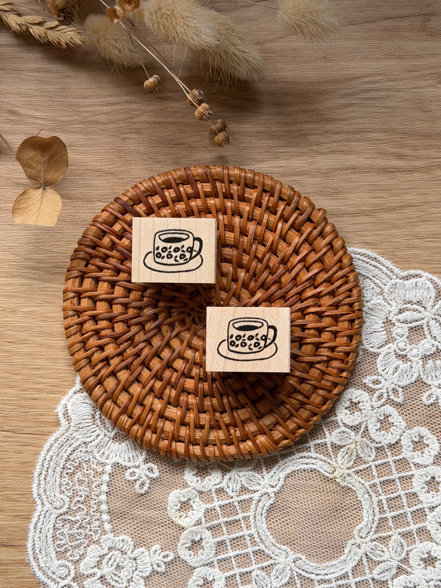 (NEW) Hankodori - A Cuppa | Wooden Rubber Stamp