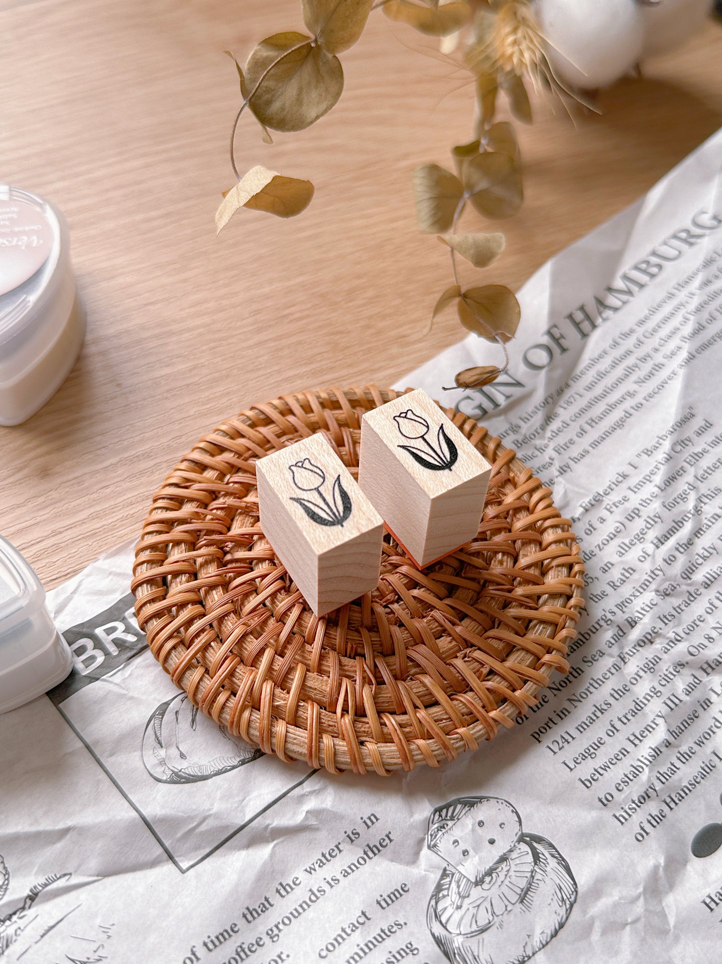 Tulip Flower | Wooden Rubber Stamp