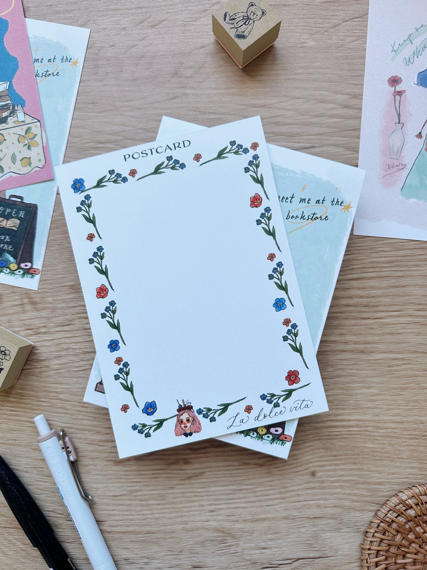 Meet me at the bookstore | Postcard