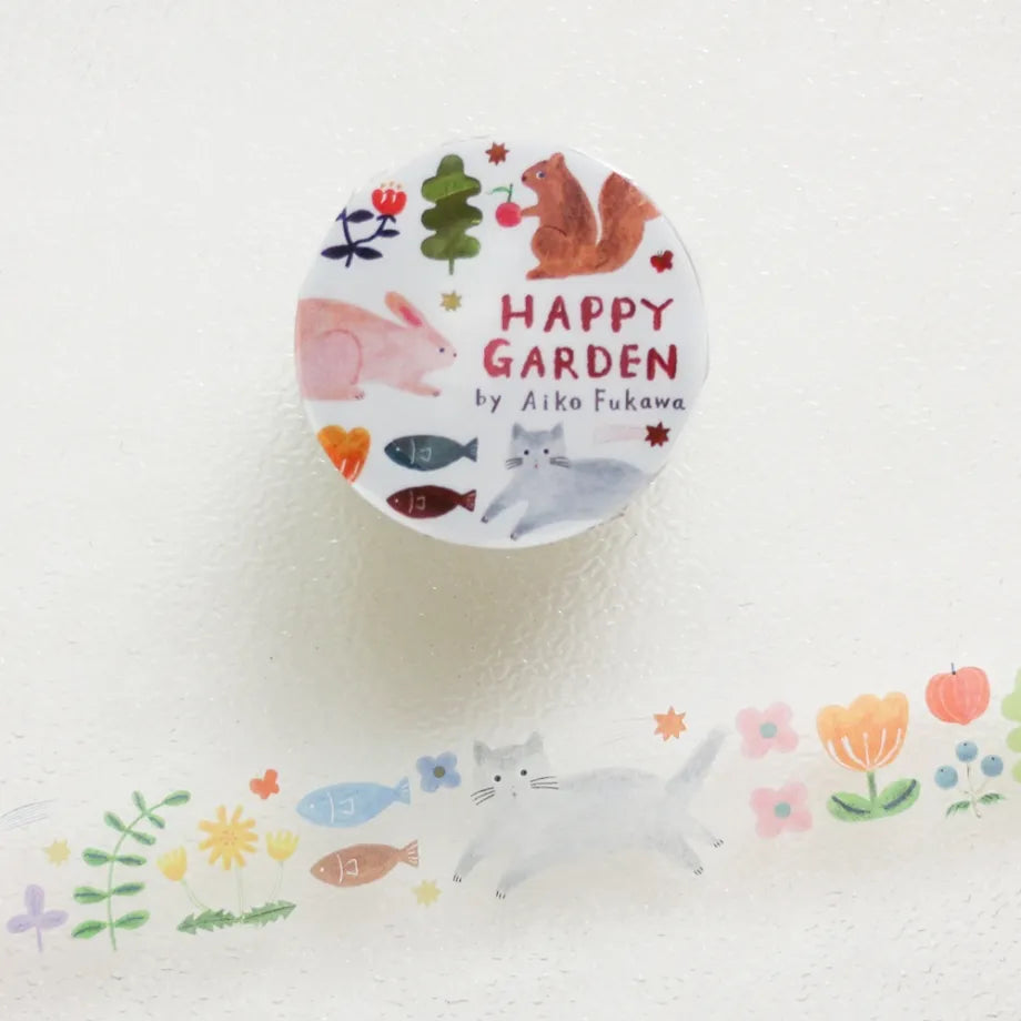 (NEW) Aiko Fukawa Happy Garden | Transparent Washi Tape (8m)