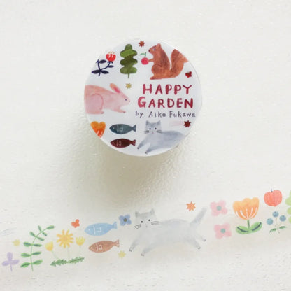 (NEW) Aiko Fukawa Happy Garden | Transparent Washi Tape (8m)