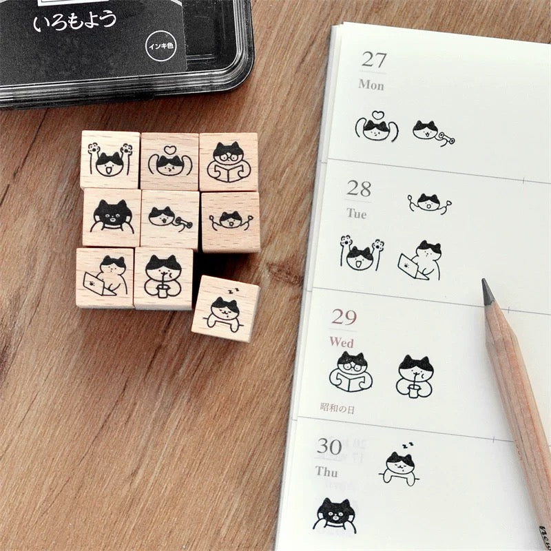 Mini Cat Series | Mini Wooden Rubber Stamp (10 designs)