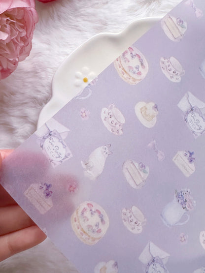 (NEW) Kin.Iro.Hitode Lavender Tea Room | A4 Vellum Paper