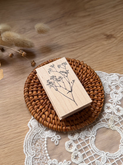 (NEW) Hankodori - Baby's Breathe Flower | Wooden Rubber Stamp