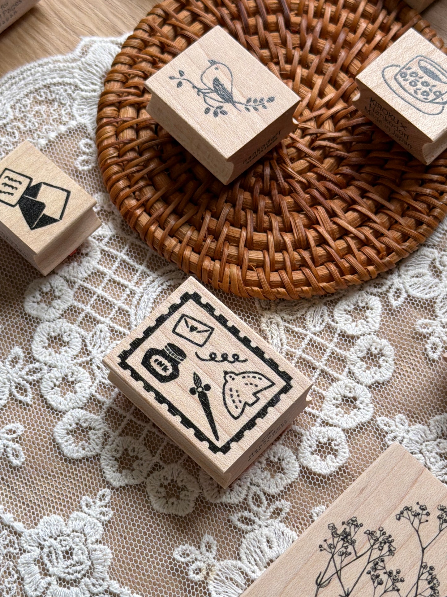 (NEW) Hankodori - Mail Day | Wooden Rubber Stamp