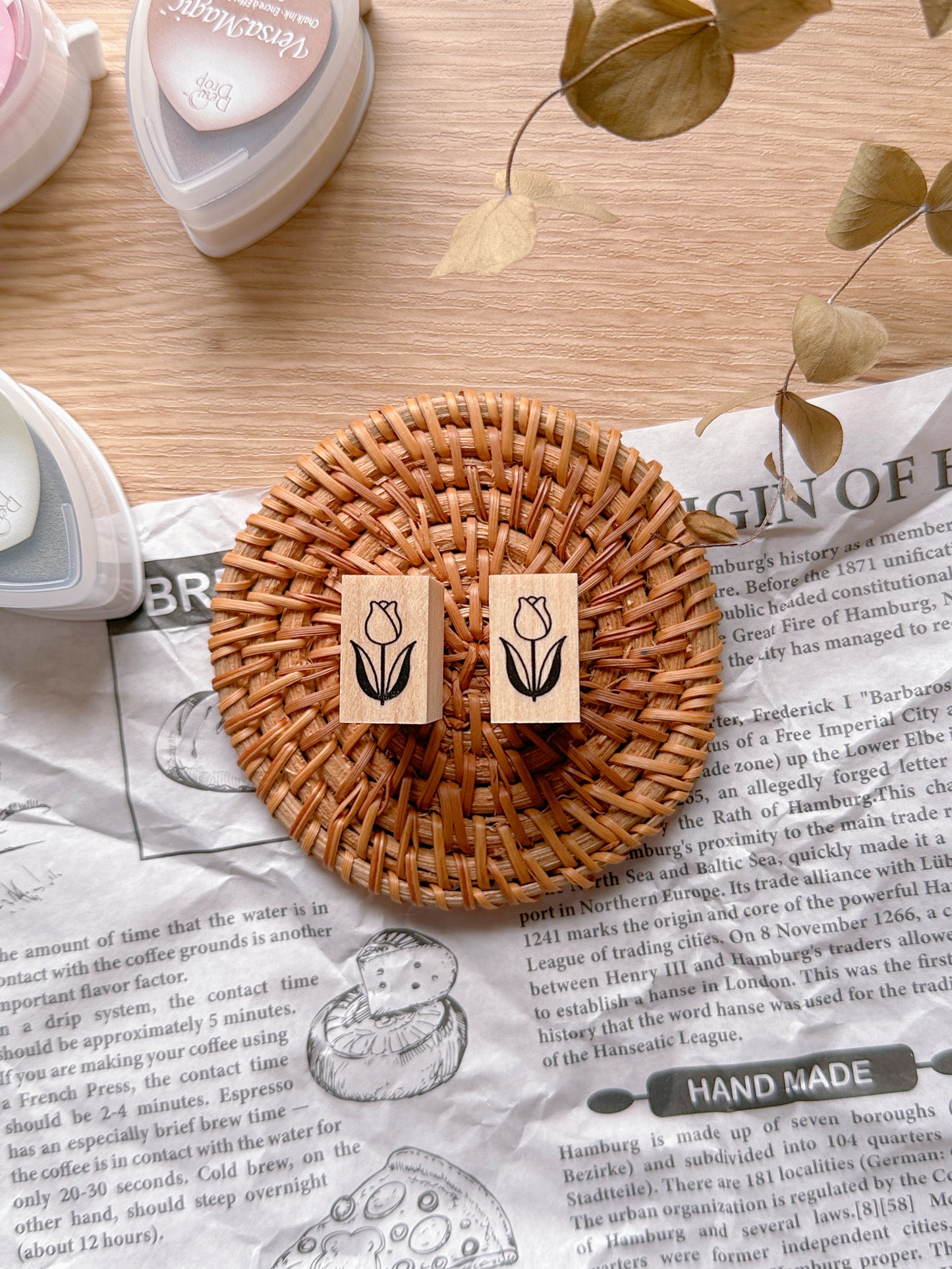 Tulip Flower | Wooden Rubber Stamp