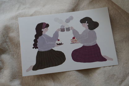 Ivy Snow - Twin’s Tea Time | Postcard