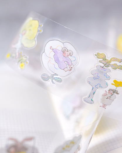 (NEW) Dodolulu - Doremi. Nestled in Green  | Pre-Cut Foil PET Tape Stickers