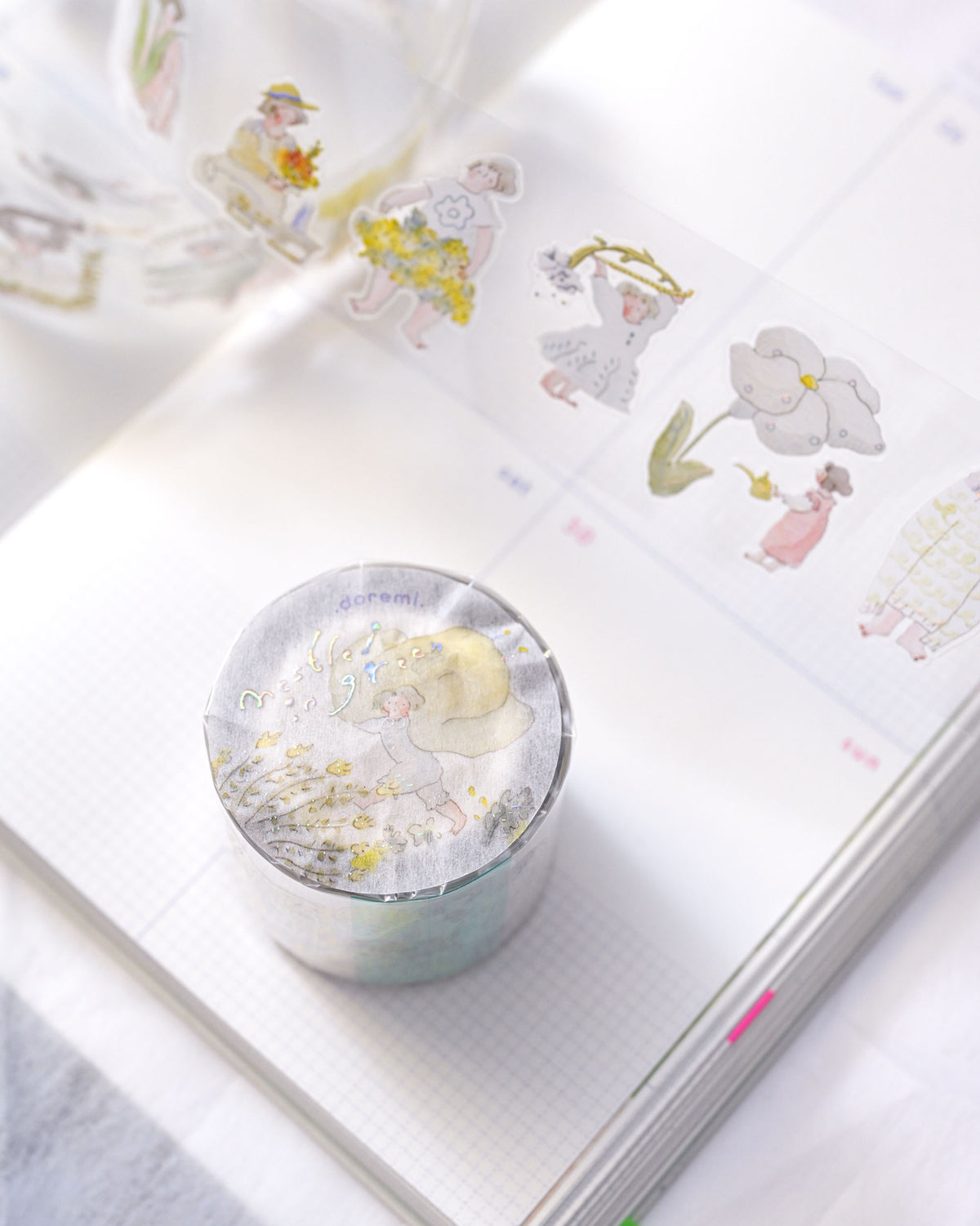 (NEW) Dodolulu - Doremi. Nestled in Green  | Pre-Cut Foil PET Tape Stickers